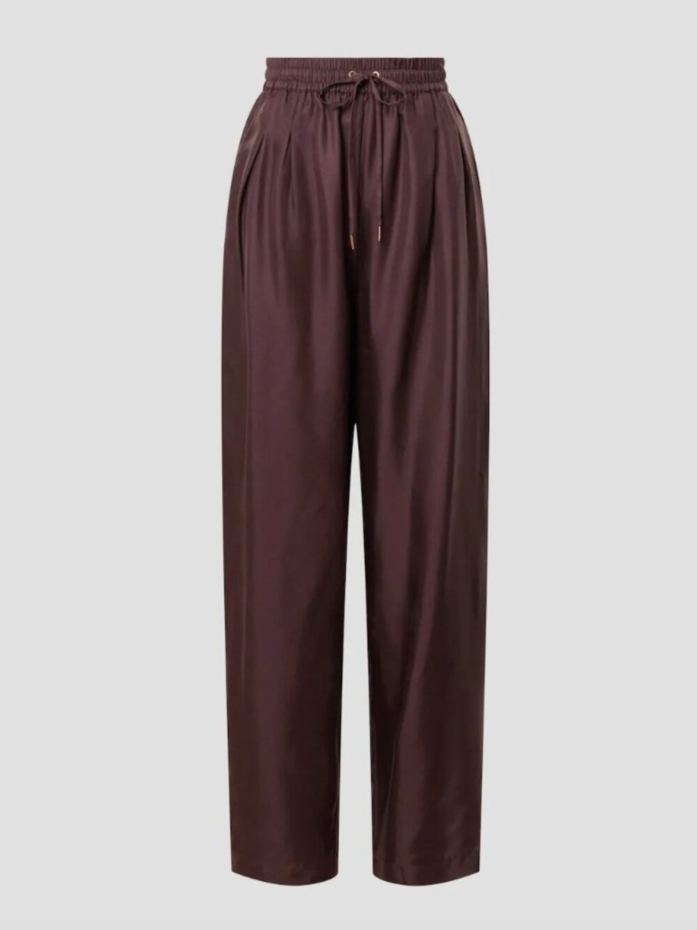 Silk Laundry Slouch Pants in Brown Silk Trouser Jogger Track Sweat Pants Small